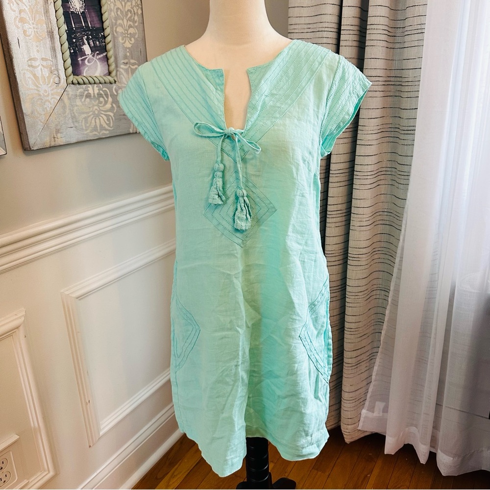 Calypso St. Barth 100% Linen Swim Coverup - Teal